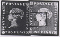 Image of Post Office Mauritius (01/02), one penny, used (I) + two pence, used (II)